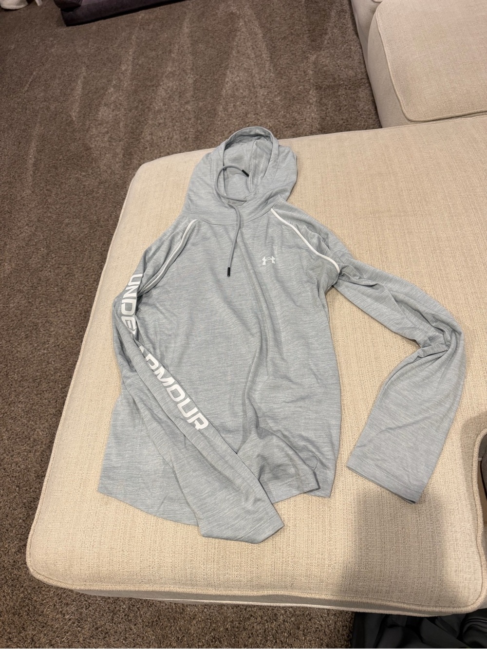 Under Armour Men’s Light Gray Hooded Zip-Up Performance Sweater